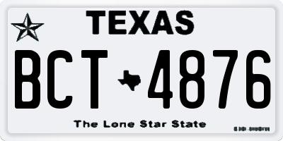 TX license plate BCT4876