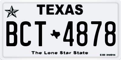 TX license plate BCT4878