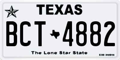 TX license plate BCT4882