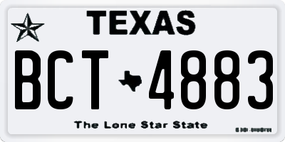 TX license plate BCT4883