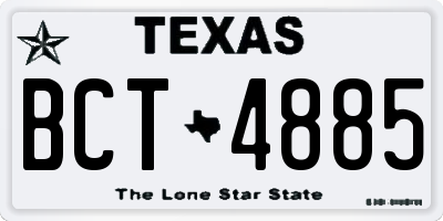 TX license plate BCT4885