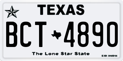 TX license plate BCT4890