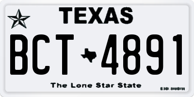 TX license plate BCT4891