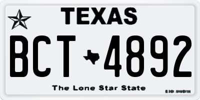 TX license plate BCT4892