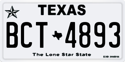 TX license plate BCT4893