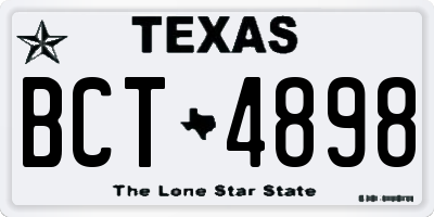 TX license plate BCT4898