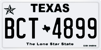 TX license plate BCT4899
