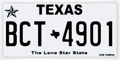 TX license plate BCT4901