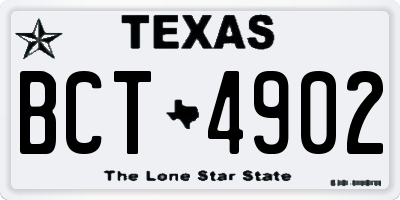 TX license plate BCT4902