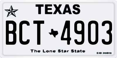 TX license plate BCT4903