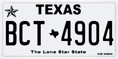 TX license plate BCT4904