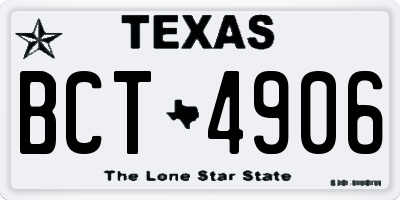 TX license plate BCT4906