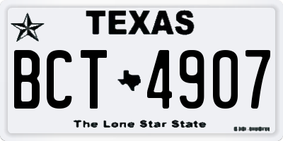 TX license plate BCT4907