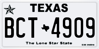 TX license plate BCT4909