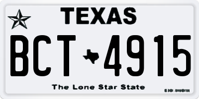 TX license plate BCT4915