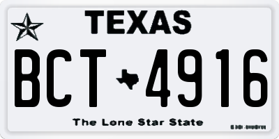 TX license plate BCT4916