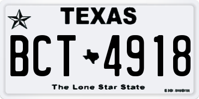 TX license plate BCT4918