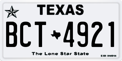 TX license plate BCT4921