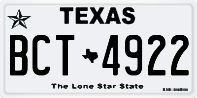 TX license plate BCT4922