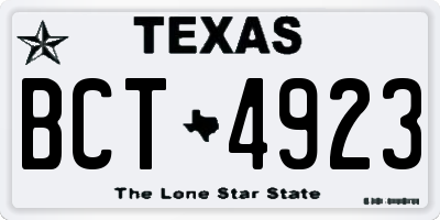 TX license plate BCT4923