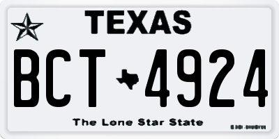 TX license plate BCT4924