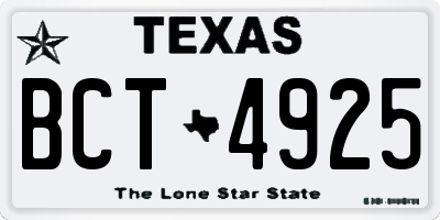 TX license plate BCT4925