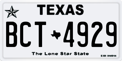 TX license plate BCT4929