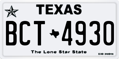 TX license plate BCT4930