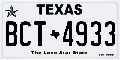 TX license plate BCT4933