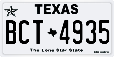 TX license plate BCT4935