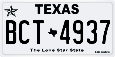 TX license plate BCT4937