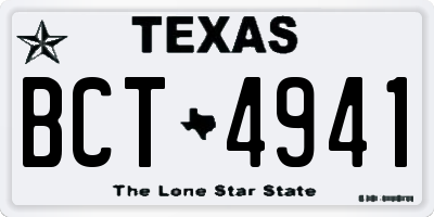 TX license plate BCT4941