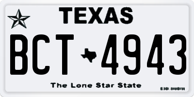 TX license plate BCT4943