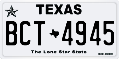 TX license plate BCT4945