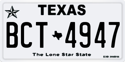 TX license plate BCT4947