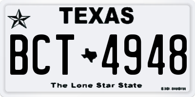TX license plate BCT4948