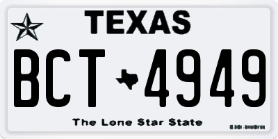 TX license plate BCT4949