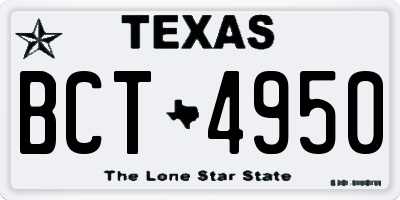 TX license plate BCT4950