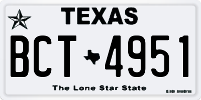 TX license plate BCT4951
