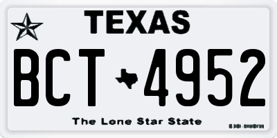 TX license plate BCT4952