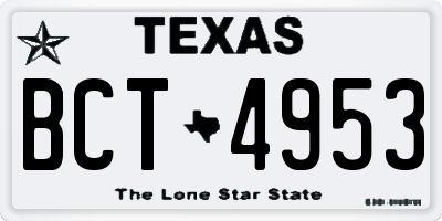 TX license plate BCT4953