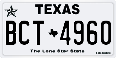 TX license plate BCT4960