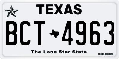 TX license plate BCT4963