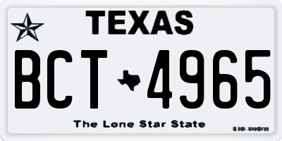 TX license plate BCT4965