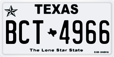 TX license plate BCT4966