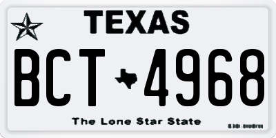 TX license plate BCT4968
