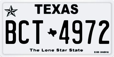 TX license plate BCT4972