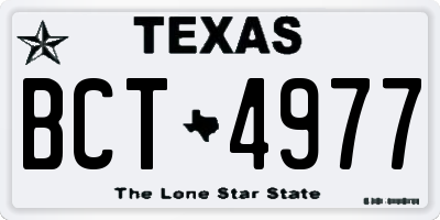 TX license plate BCT4977