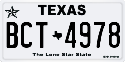 TX license plate BCT4978