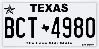 TX license plate BCT4980